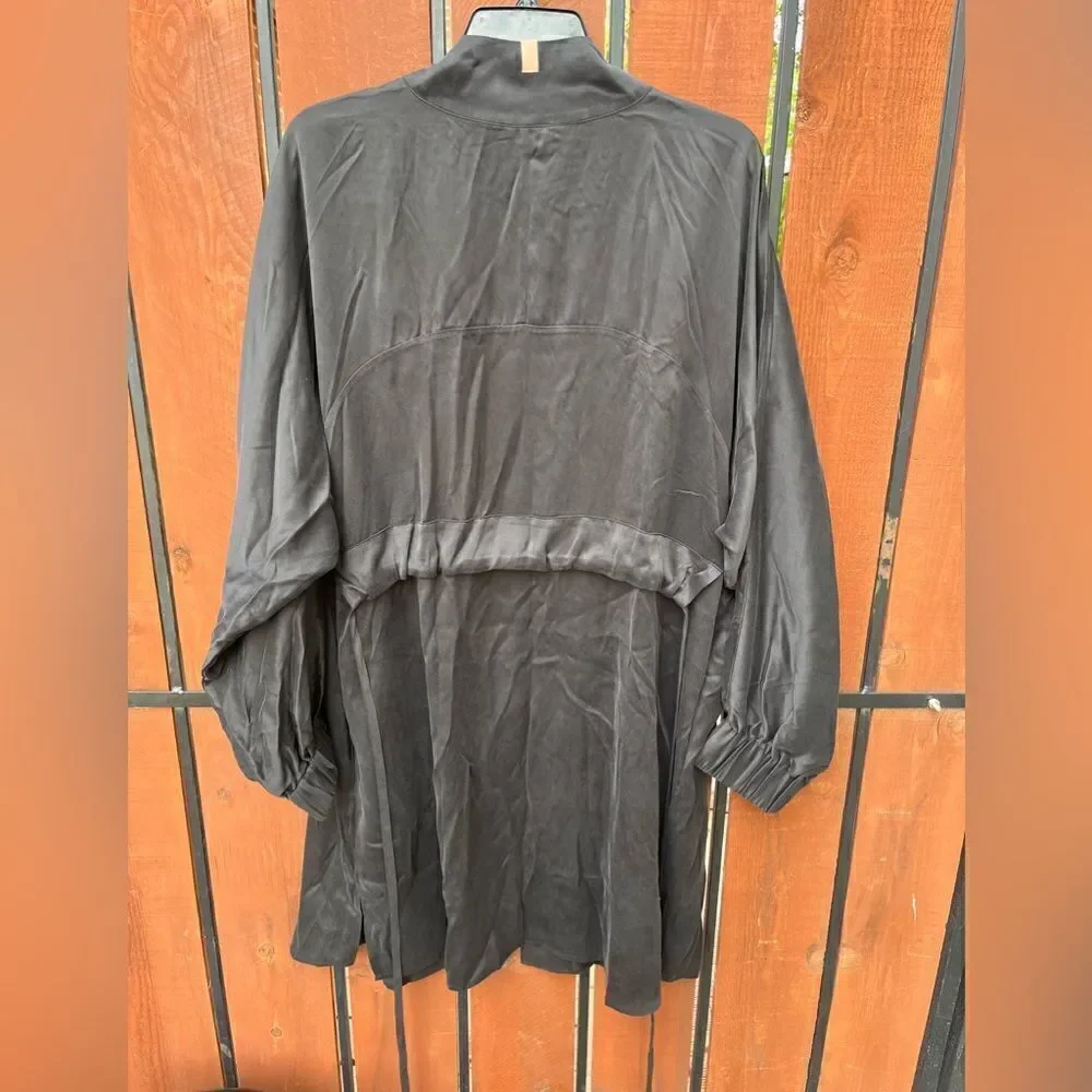 Lunya Washable Silk Robe Immersed Black Size L/XL NEW